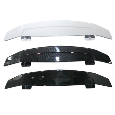 三廂轎車汽車通用尾翼改裝運動免打孔大定風翼帶燈碳纖紋gt飛機翼