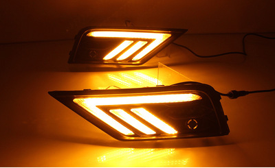 17-18款途觀L日行燈 新款途觀L霧燈改裝LED行車燈雙色/三色流光