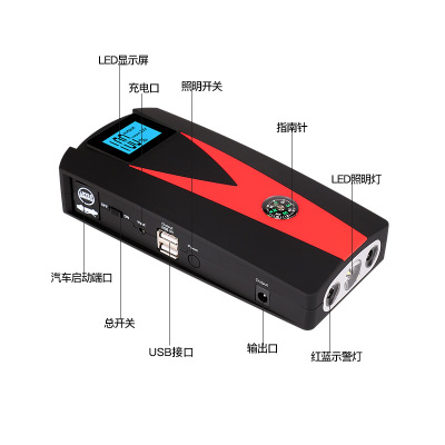 跨境新品汽車應(yīng)急啟動(dòng)電源12V汽車啟動(dòng)電源柴汽雙啟備用電源