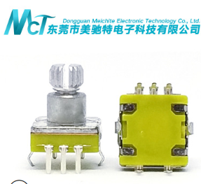 EC11薄型旋轉(zhuǎn)編碼器 帶開關(guān) D形金屬柄