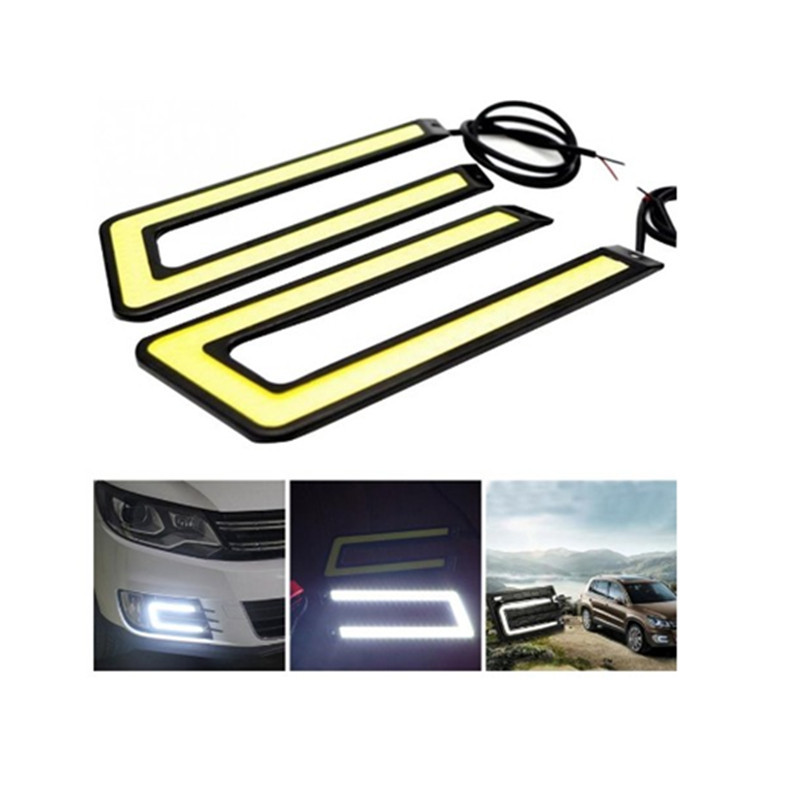 新款汽車改裝led車用燈U型鋁合金COB汽車日行燈導光燈