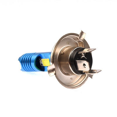 廠家供應(yīng)摩托車LED大燈H6 H4帶透鏡惡魔眼COB前照燈泡 BA20D P15D