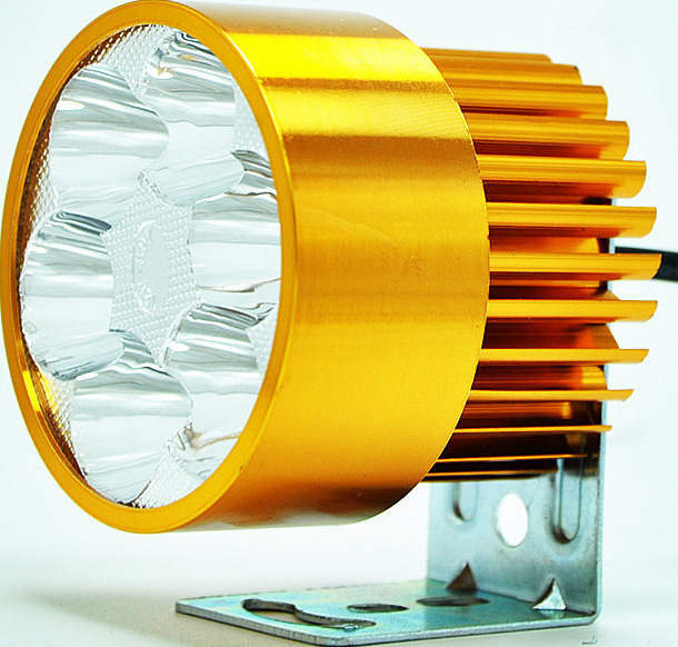 摩托車LED車燈反光杯6珠18W超亮聚光外置前照大燈12-85V