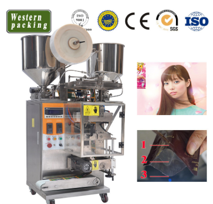 廣州西利供應(yīng)洗發(fā)水液體染發(fā)劑包裝機(jī) 雙物料染膏液體袋包機(jī)