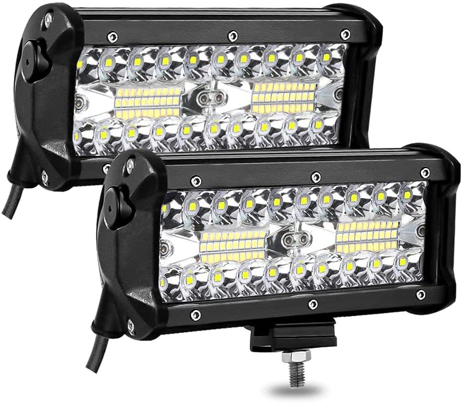 跨境電商7英寸120W工作燈work light 120Watt light bar 霧燈黃光