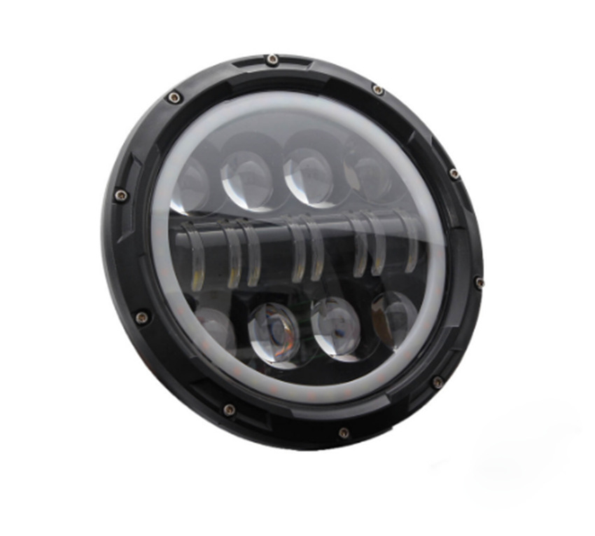 熱銷 適用于7英寸LED越野一輪天使眼牧人前燈八眼睛和八珠 500 w