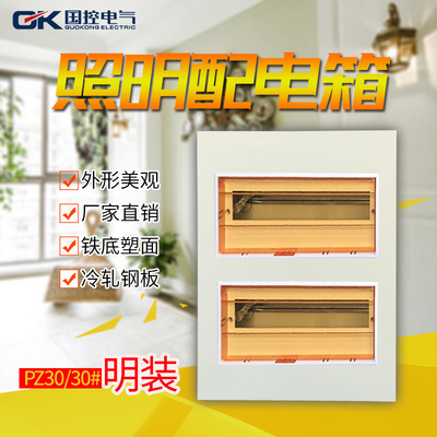 國控鐵底 30回路 室內(nèi)照明配電箱空氣開關(guān)盒PZ30大型明暗裝配電箱