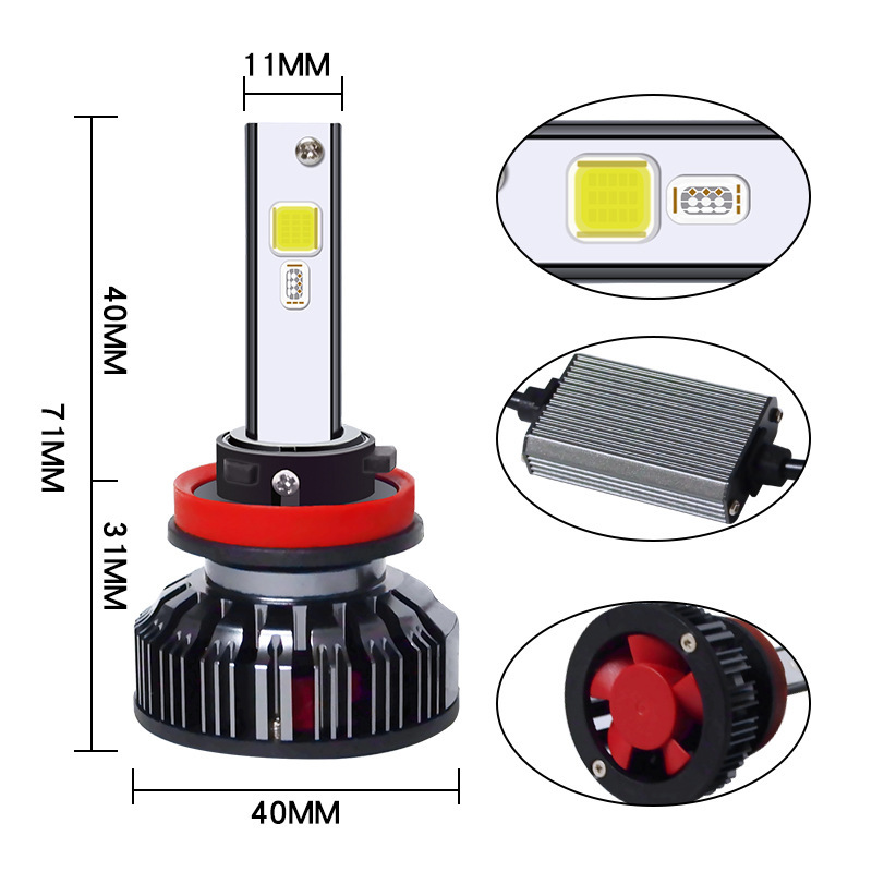 超亮改裝霧燈LED汽車大燈前照燈新款頭燈RGB七彩聲控APP藍(lán)牙控制