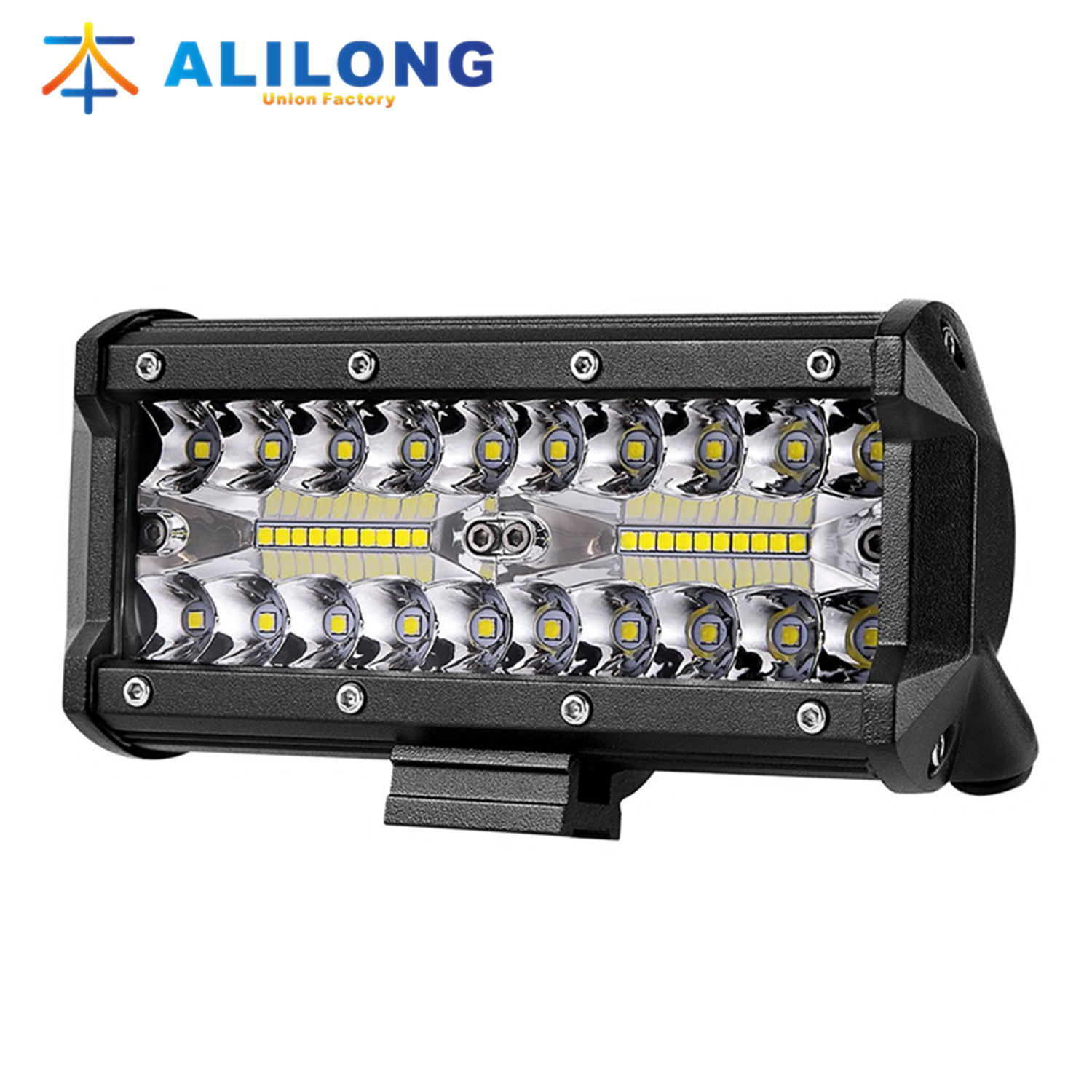 新款汽車工作燈LED light bar 40燈120W長(zhǎng)條燈7寸射燈改裝車頂燈