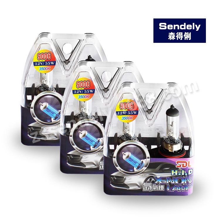 廠家直供9006套裝 12V高亮度汽車燈泡氙氣燈泡鹵素汽車燈泡 白泡