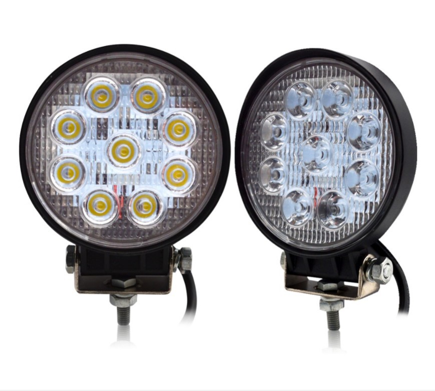 27W LED工作燈越野車頂射燈工程車機械檢修燈led霧燈圓型中網(wǎng)車燈