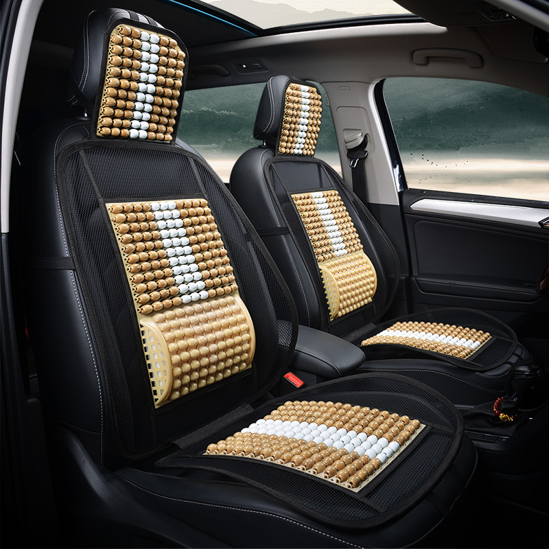 木珠汽車坐墊夏季透氣涼墊單座帶靠背坐墊座椅大貨車木珠涼墊