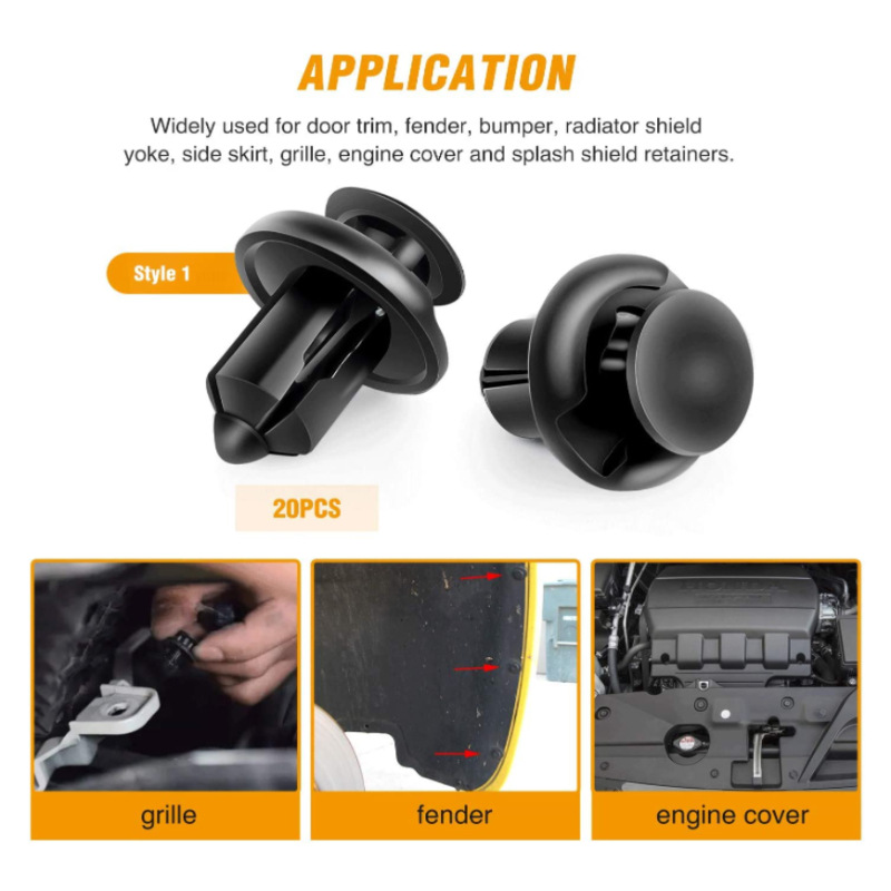 120pcs汽車緊固件6.3 8 9 10mm膨脹螺釘保險杠推進式緊固件固定夾