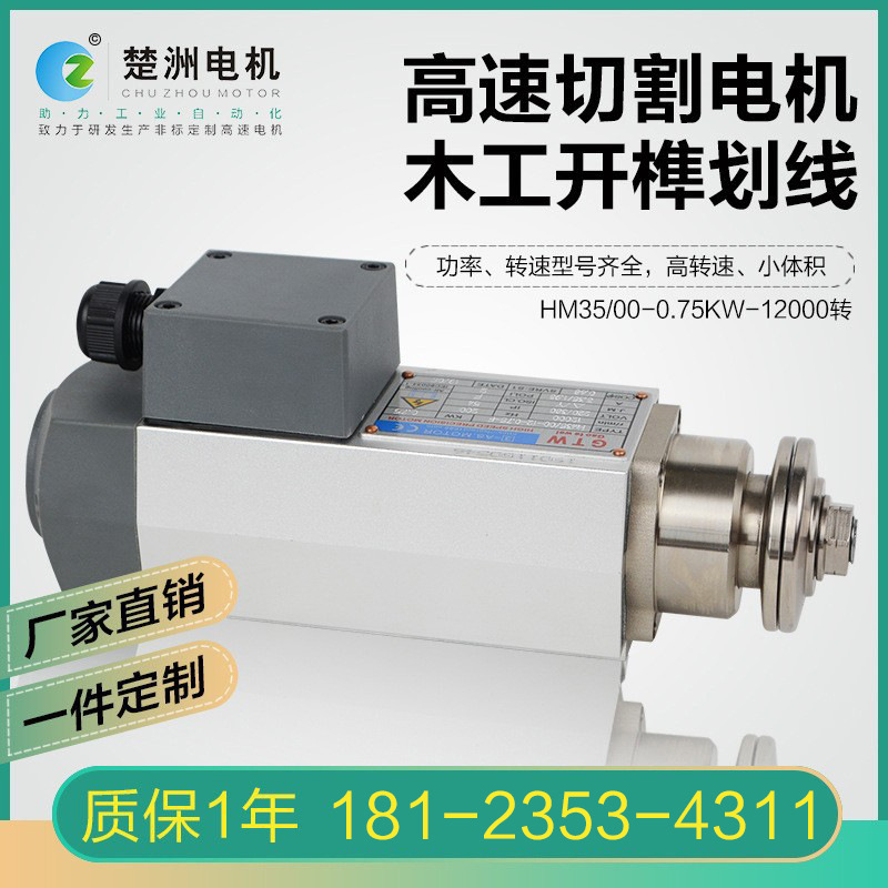 高速電機(jī)馬達(dá)12000轉(zhuǎn)小體積切割?yuàn)A鋸片電機(jī)電主軸木工開榫劃線用