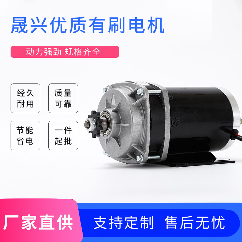 廠家直購48V 500W有刷直流減速電機(jī) 低噪音電動機(jī) 永磁中置電機(jī)