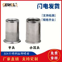 【廠家批發(fā)】304不銹鋼平頭豎紋鉚螺母 小沉頭拉鉚螺帽M3M4M5M6M8