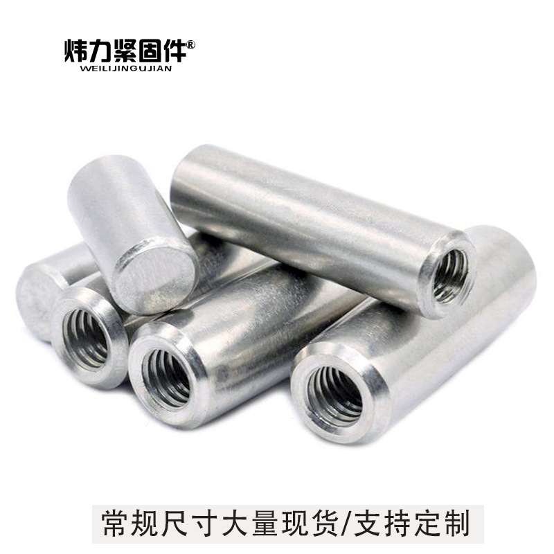 軸承鋼GB120內(nèi)螺紋圓柱銷 45碳鋼淬火帶孔定位銷釘 304不銹鋼銷子