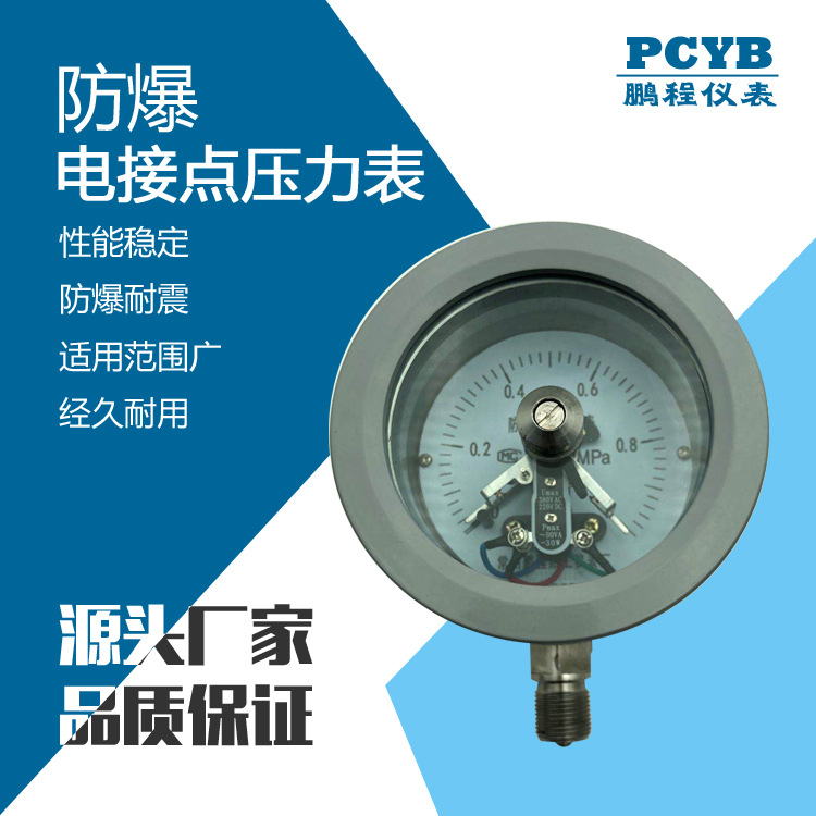 專業(yè)制造防爆 隔爆 隔膜 膜盒 抗震 電接點(diǎn) PCYTX-100B 壓力表