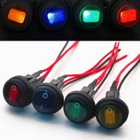 帶線防水開關(guān)12V20A LED燈2檔3腳12V/24V船型圓形開關(guān)汽車改裝