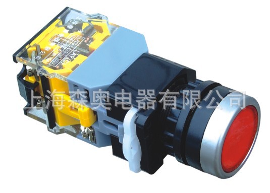 廠家直銷 森奧 SA38-11D LA38-11D平鈕帶燈自復位 按鈕開關