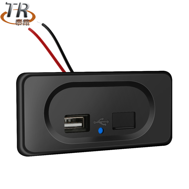 汽車大巴改裝車充雙usb車載充電器自動(dòng)彈簧蓋4.8A大電流跨境私模