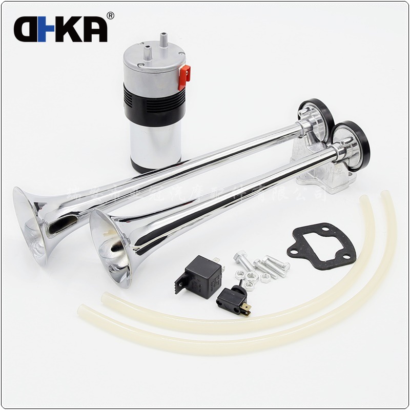 現(xiàn)貨-AS177 FALA 兩管大氣泵氣喇叭 12V汽車火車聲改裝氣喇叭