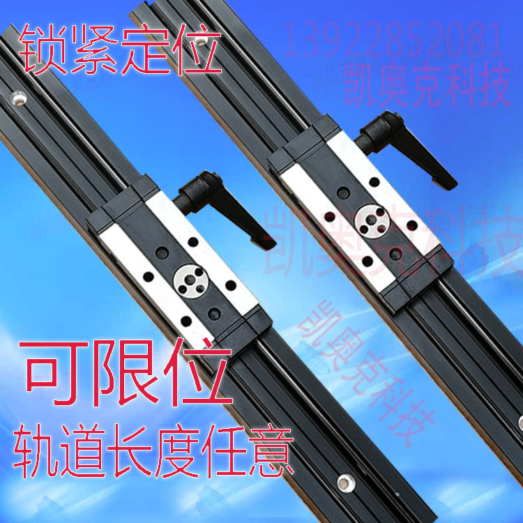 雙軸芯直線導軌SGID-15NUU-3鎖緊定位限位導軌滑塊攝影直線滑軌