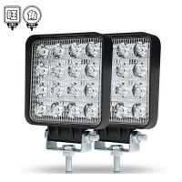 跨境專供汽車LED工作燈方形16燈 48W輔助燈 改裝前照工程射燈頭燈