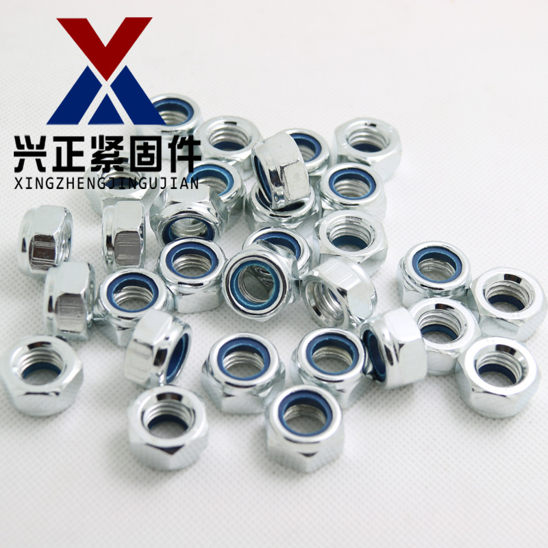 鍍鋅黑鋅防松螺母自鎖螺母尼龍鎖緊螺母止退防退螺母M3M4M5681012