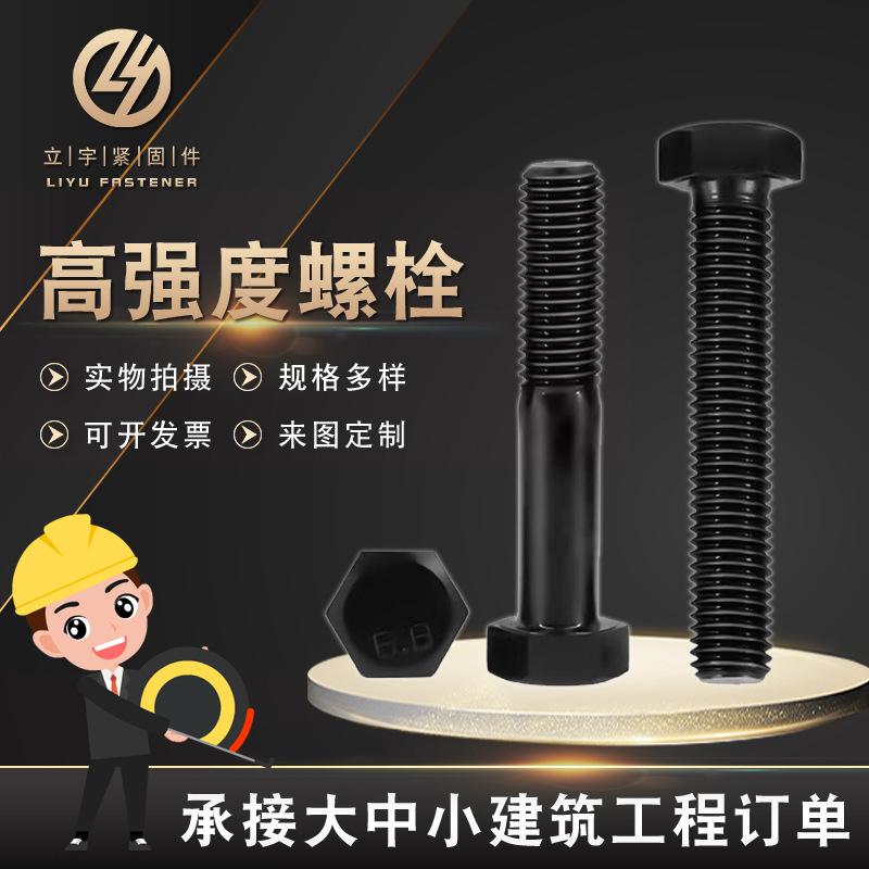 供應(yīng)高強(qiáng)度外六角螺栓 發(fā)黑外六角螺絲 全扣半扣高強(qiáng)度螺絲