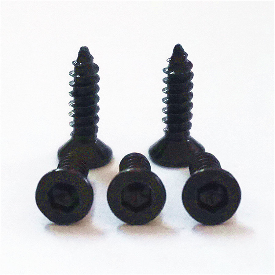 廠(chǎng)家平頭內(nèi)六角螺絲沉頭自攻螺釘M3*6/8/10/2/16KA加硬黑鋅