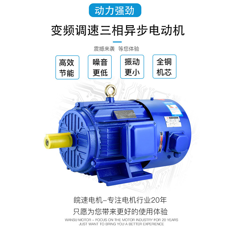 YVF變頻調(diào)速電機(jī)380V三相異步電動(dòng)機(jī)全銅馬達(dá)0.75/1.1/1.5/2.2KW