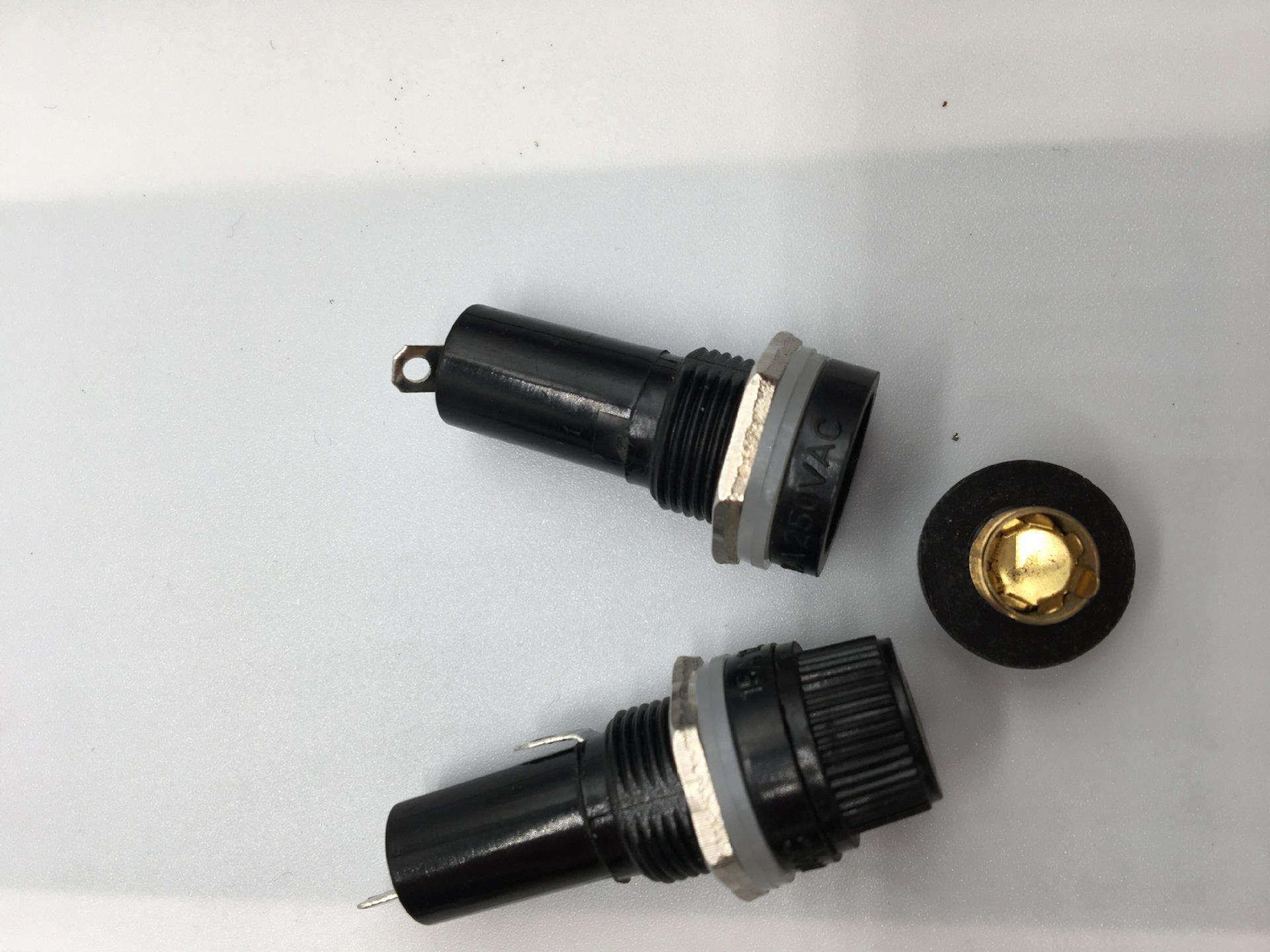 保險座 黑色旋鈕 保險管座 5*20 6X30 保險絲座 熔斷器底座5*20MM