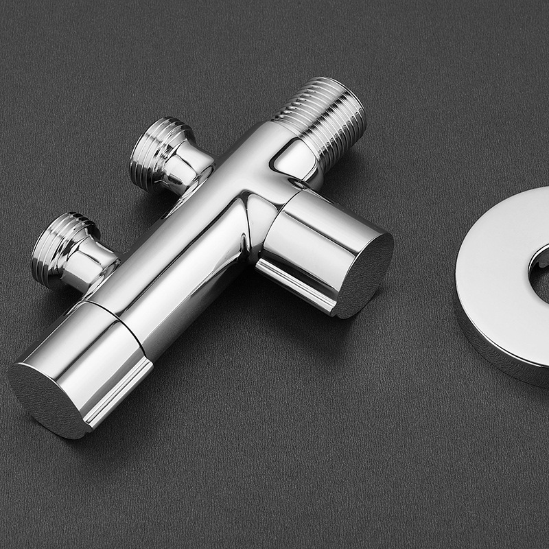 慕漫加厚全銅一進(jìn)二出三角閥 馬桶噴槍分水閥雙控洗衣機(jī)多用角閥