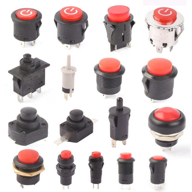 按鈕開關(guān) 按鈕按鍵電源開關(guān) 扣式點(diǎn)動電源開關(guān) 自復(fù)位無鎖開關(guān)