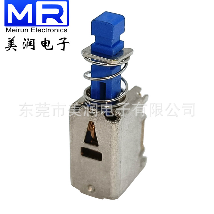 帶鎖/無(wú)鎖PS22E05戴藍(lán)色子雙排6針腳按鈕開(kāi)關(guān)