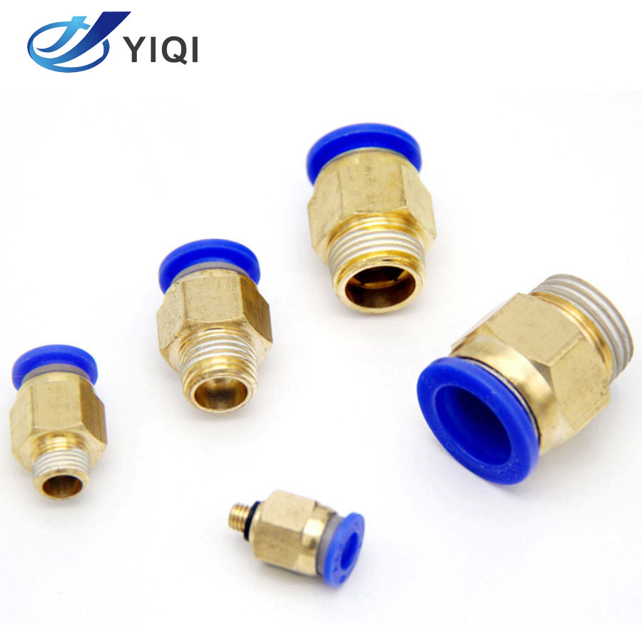 氣動快速接頭PC8-02銅外螺紋直通快插氣管接頭PC10-03/PC 12-04