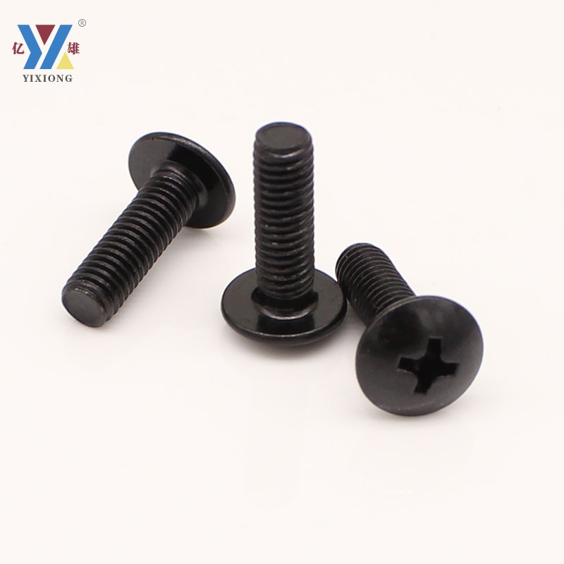 億雄螺絲制造電鍍黑色大扁頭螺絲釘大扁機(jī)蘑菇頭螺絲釘M3M4M5M6