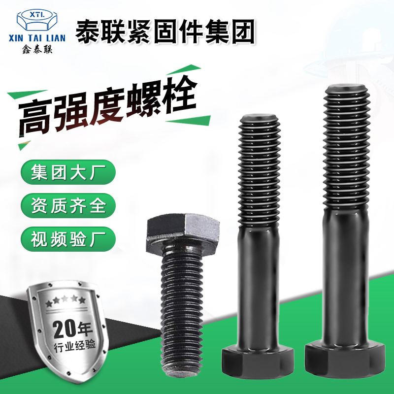 供應(yīng)高強(qiáng)度螺栓 外六角螺栓 全牙半牙加長發(fā)黑8.8級碳鋼螺絲