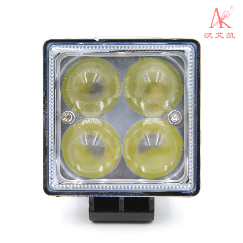 防水4珠聚光大燈12W工程車改裝遠(yuǎn)光大燈led汽車中網(wǎng)射燈 摩托前燈