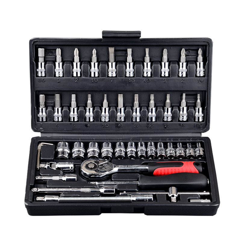 修車汽車維修五金工具箱組合套裝多功能棘輪快速扳手套筒套管萬能