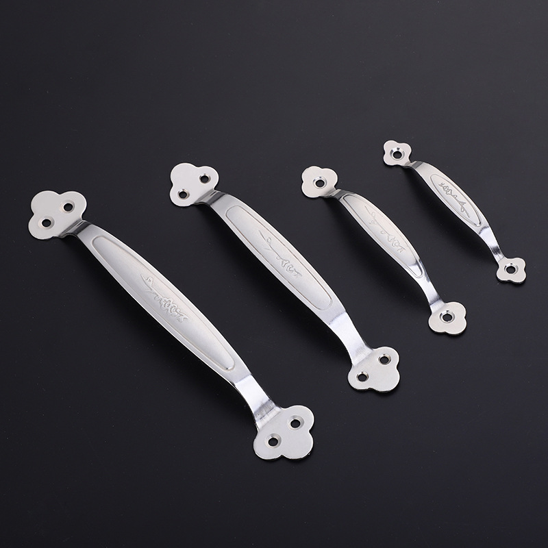 櫥柜衣柜門(mén)窗老式拉手五金配件 精美實(shí)心門(mén)把手不銹鋼梅花拉手