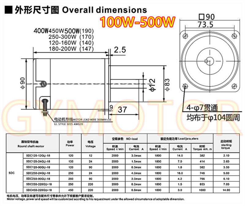 90型100w-500w光軸