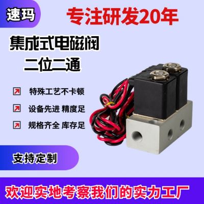 氣體一進二出組合電磁閥 一進多出電磁控制閥組合 氣閥 氣體分流