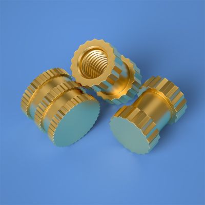盲孔銅鑲嵌件 注塑銅螺母 銅預(yù)埋件 銅滾花銅件M2M2.5M3M4M5M6M8