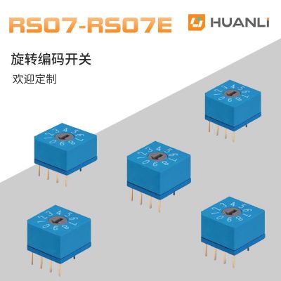 寰立開關直供10*10旋轉編碼開關 平柄直插貼片式編碼開關 4*1腳位