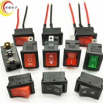 廠銷船型開關(guān)KCD1-101帶線2腳3腳/兩檔三檔15*21mm翹板小電源 開關(guān)