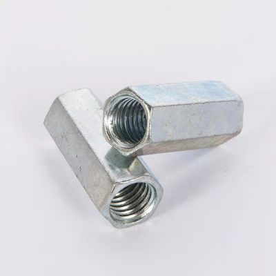 接頭螺母 鍍鋅六角加長接頭螺母 螺桿接頭螺絲帽螺絲杠接頭母