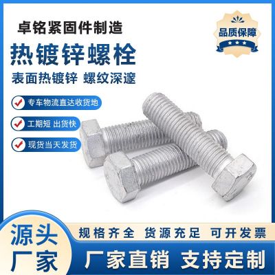 熱鍍鋅螺栓 熱浸鋅螺栓螺絲 光伏電力鐵塔螺栓高強(qiáng)度電熱鍍 鋅螺