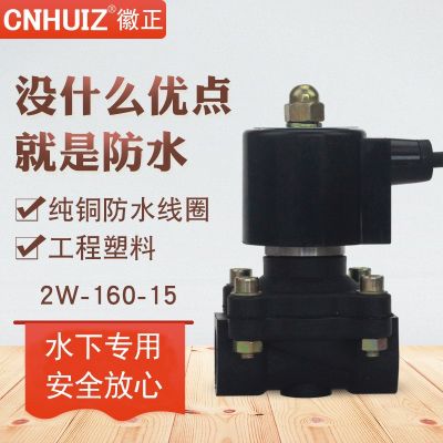 徽正防水電磁閥2A/2W-160-15 DN15塑料4分水下專(zhuān)用電控閥進(jìn)水閥